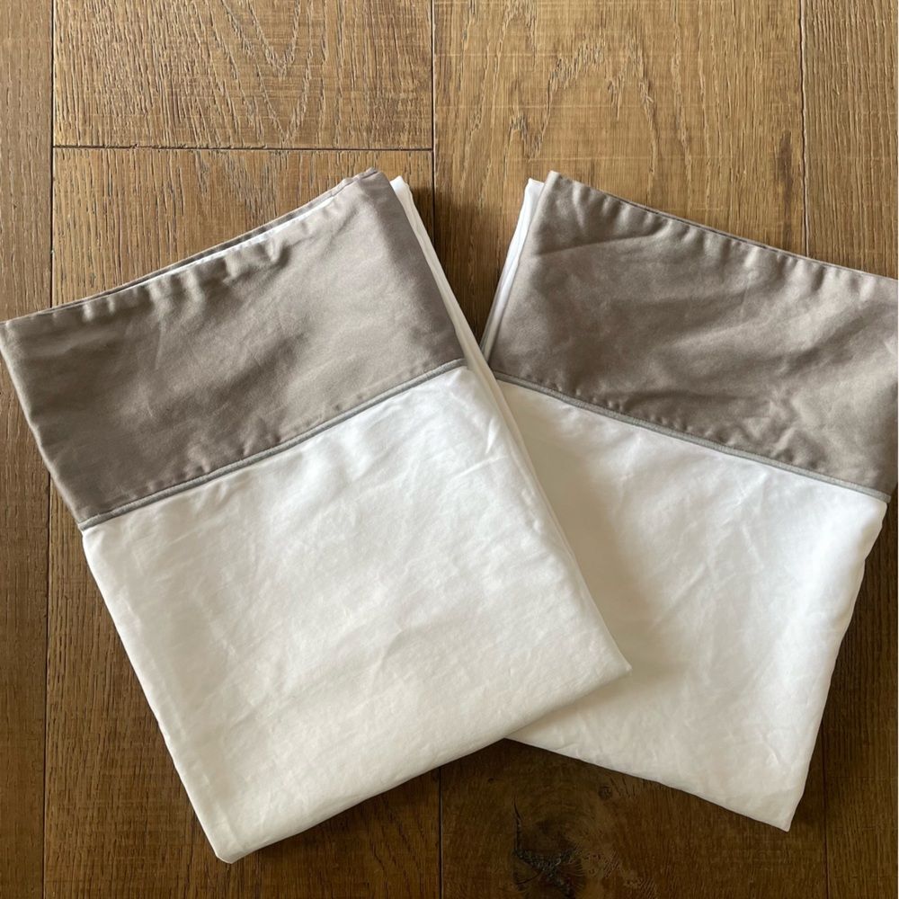 RH Restoration Hardware Italy 2 King Pillowcases 19x36" 100% Cotton